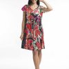 Women Orientique Dresses | Printed Cotton Dress Ezy Fit Orient Red