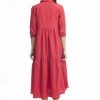 Women Orientique Essentials | Essentials Dress Laye 3/4 Sleeve Red