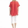 Women Orientique Essentials | Essentials Top Linen Frill Red