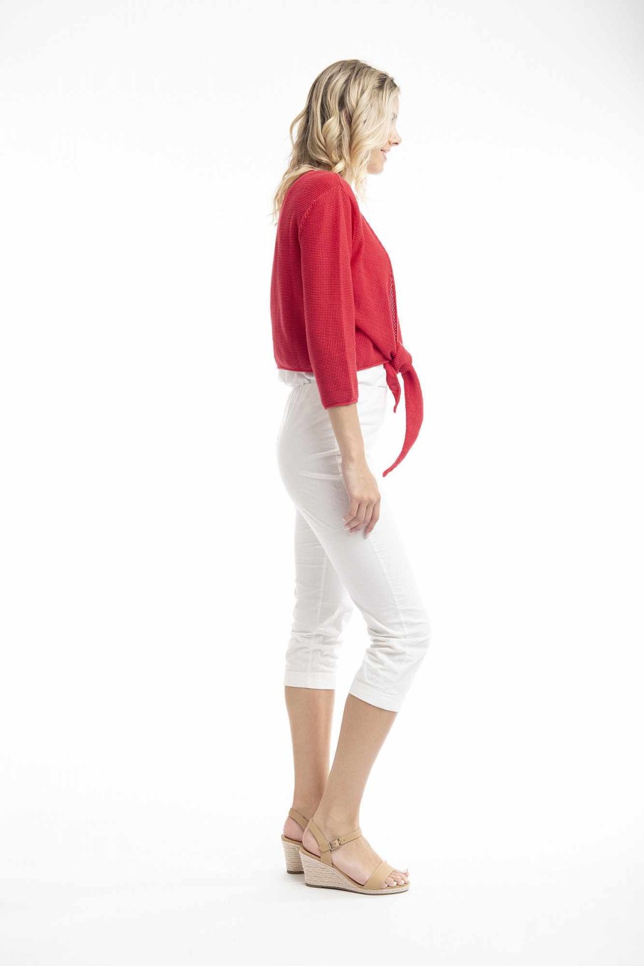 Women Orientique Essentials | Essentials Flat Knit Wrap Red