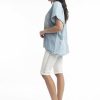 Women Orientique Tops | Tee Embellished Graded Block Chambray