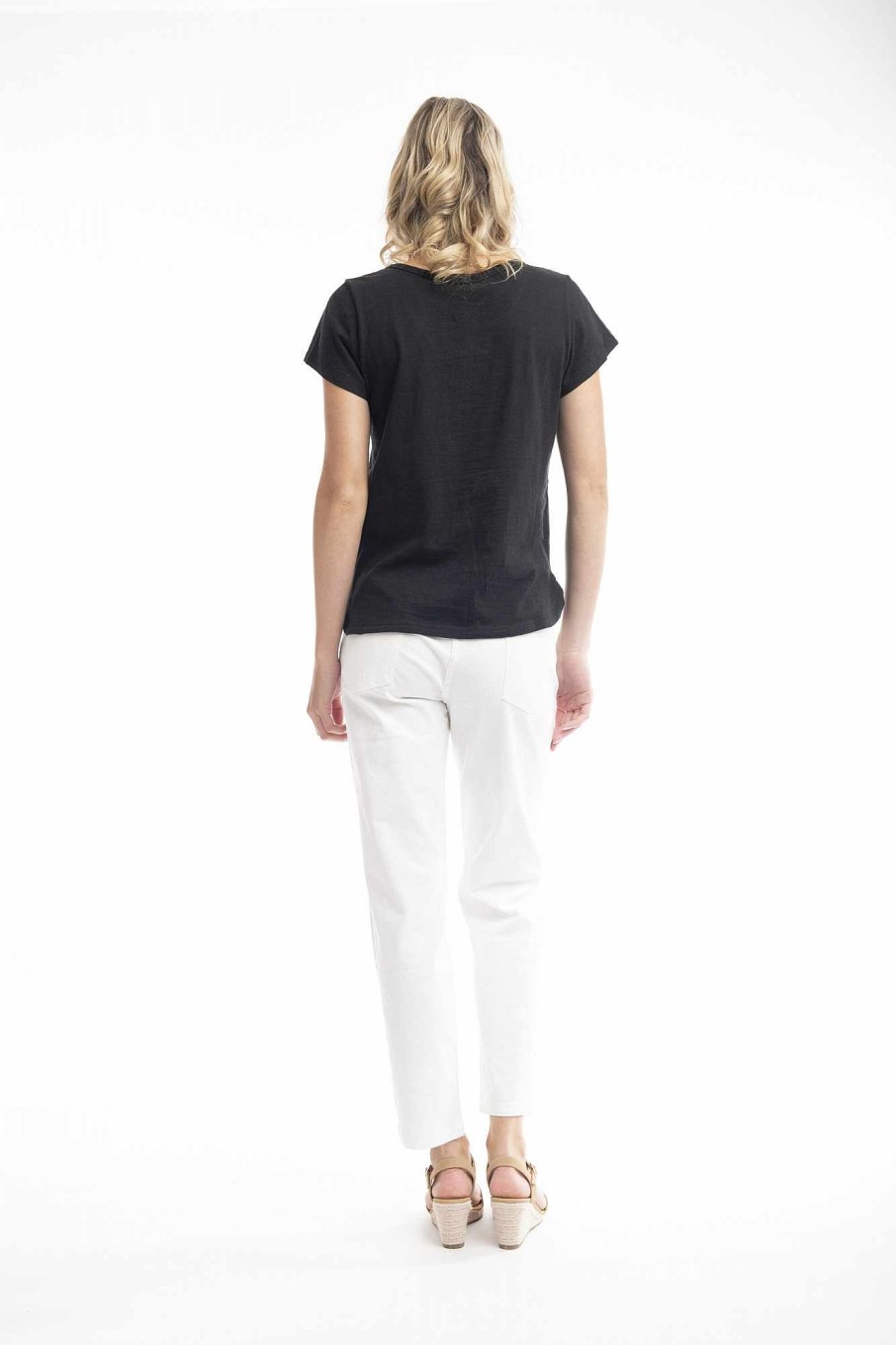 Women Orientique Bottoms | Denim Pant Button White