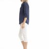 Women Orientique Essentials | Essentials Shirt Single Pocket Solid Navy