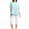 Women Orientique Essentials | Essentials Top Linen Frill Aqua