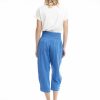 Women Orientique Essentials | Essentials 3/4 Pant Linen Nautical Blue