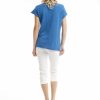 Women Orientique Essentials | Essentials Flat Knit Top Nautical Blue