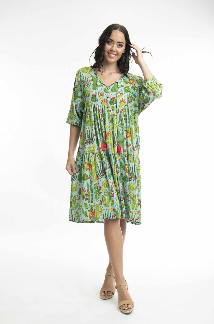 Women Orientique Dresses | El Paso Dress Boho 3/4 Slv