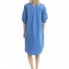 Women Orientique Essentials | Essentials Shirt Dress Solid Nautical Blue