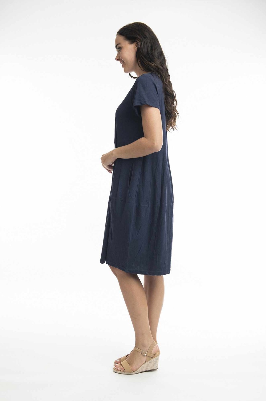 Women Orientique Essentials | Essentials Bubble Dress Navy