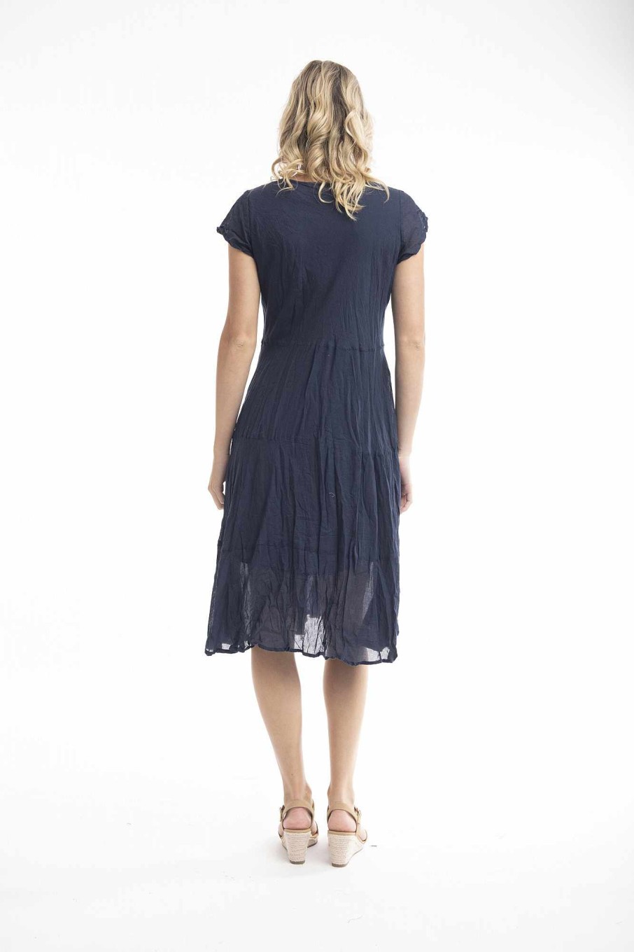 Women Orientique Essentials | Essentials Dress Front Pocket Navy