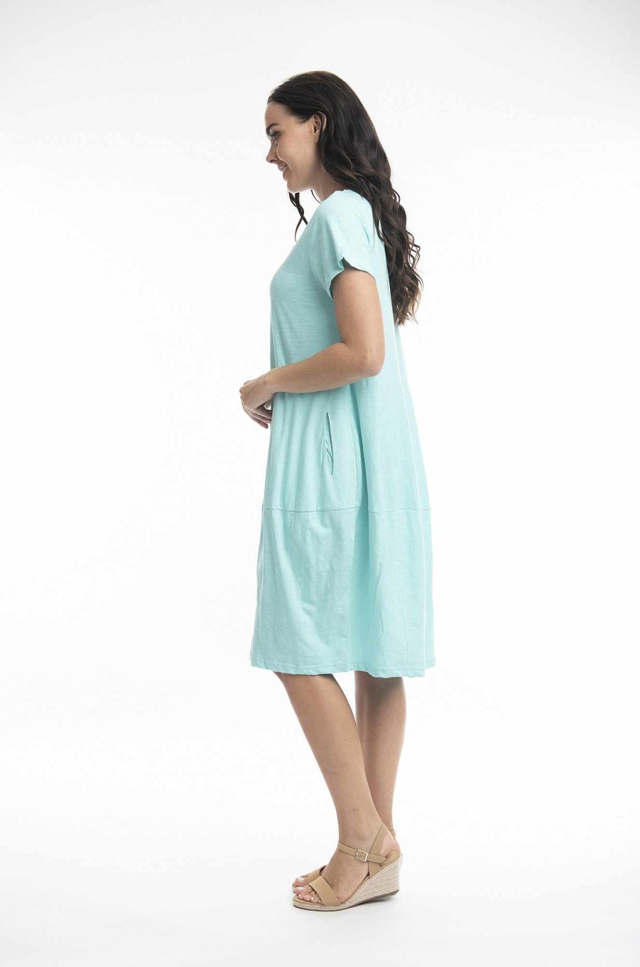 Women Orientique Essentials | Essentials Bubble Dress Aqua