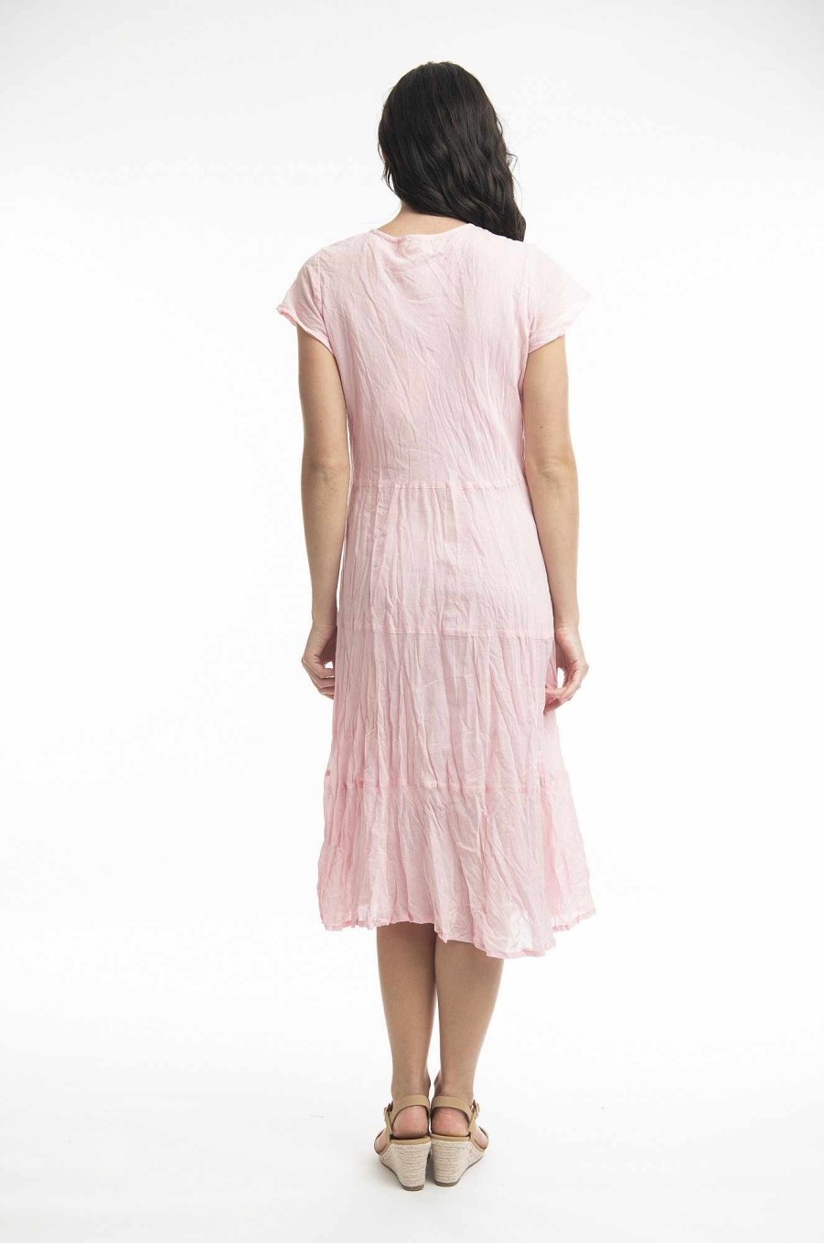 Women Orientique Essentials | Essentials Dress Front Pocket Strawberry Cream