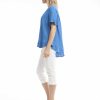 Women Orientique Essentials | Essentials Top Linen Frill Nautical Blue