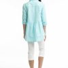 Women Orientique Essentials | Essentials Shirt Ruched Back Solid Aqua