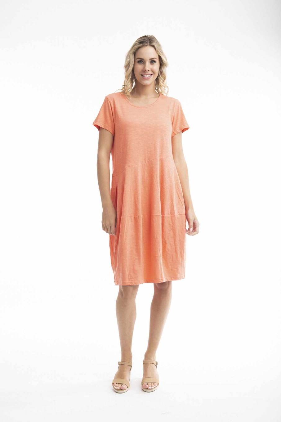 Women Orientique Essentials | Essentials Bubble Dress Coral