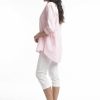 Women Orientique Essentials | Essentials Shirt Ruched Back Solid Strawberry Cream