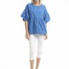 Women Orientique Essentials | Essentials Top Bubble Sleeve Nautical Blue