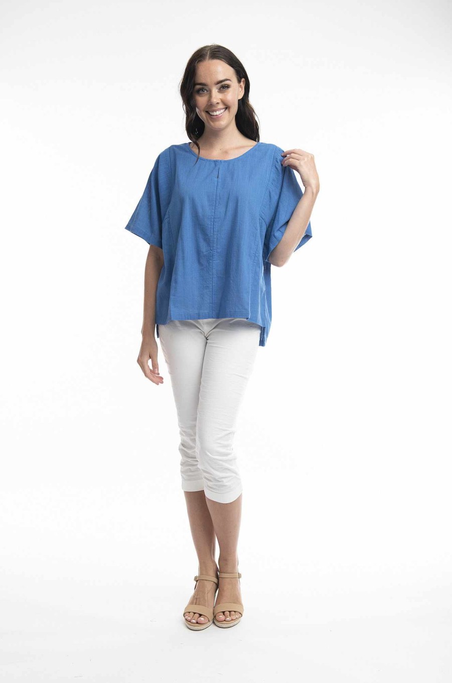 Women Orientique Essentials | Essentials Top Boxy Nautical Blue