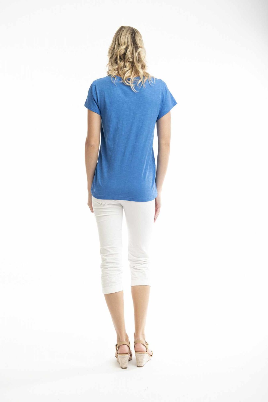 Women Orientique Essentials | Essentials Tee V Neck Nautical Blue