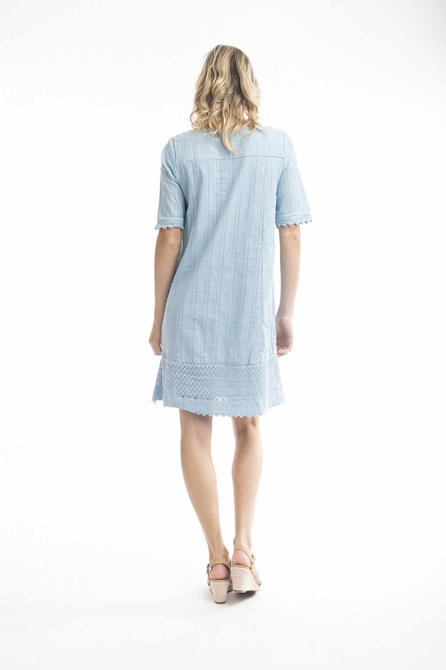 Women Orientique Essentials | Essentials Dress Broderie Chambray