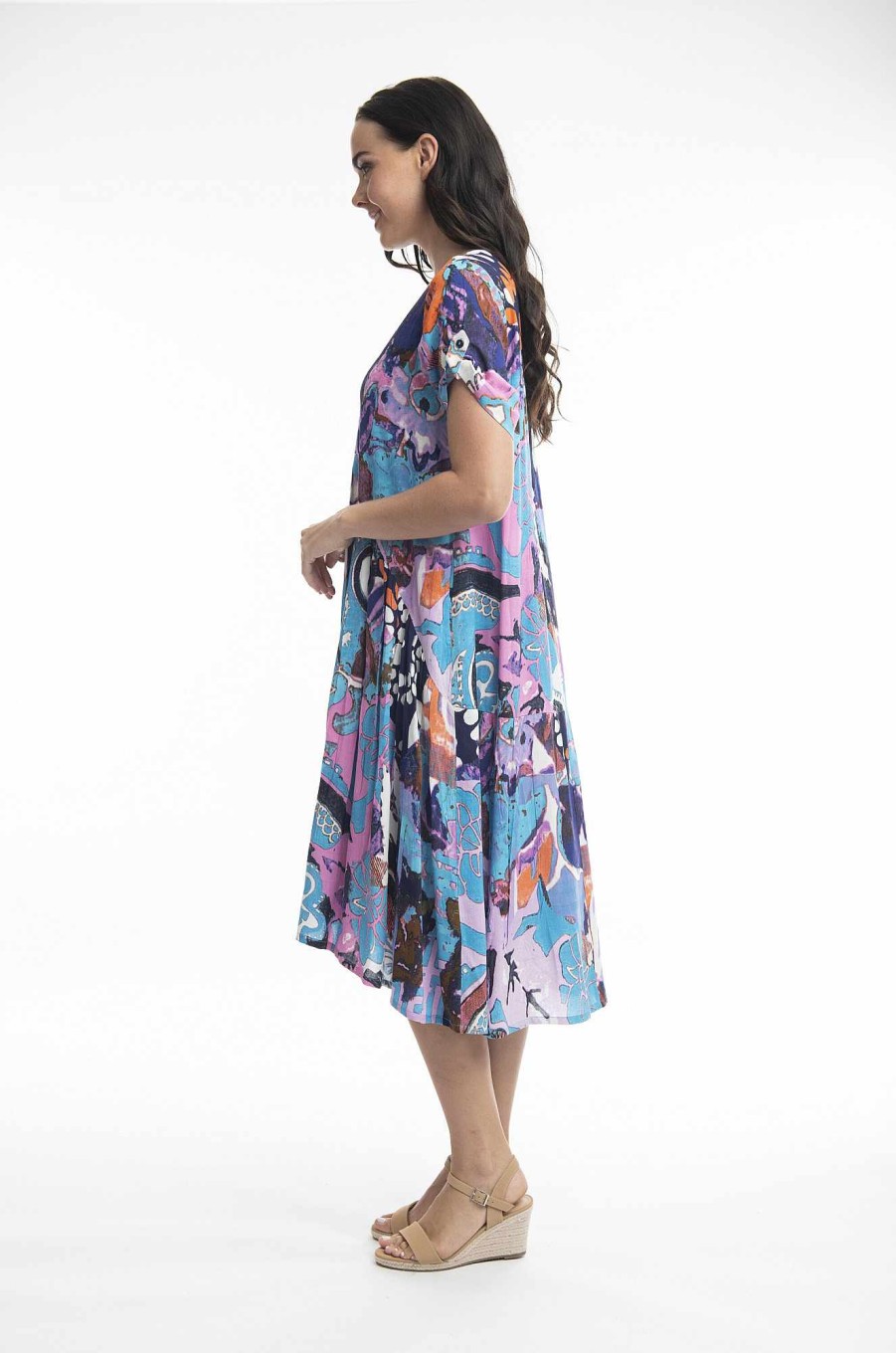 Women Orientique Dresses | Printed Dress Peak Orient Blue