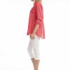 Women Orientique Essentials | Essentials Shirt Ruched Back Solid Red