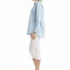 Women Orientique Essentials | Essentials Shirt Ruched Back Solid Chambray