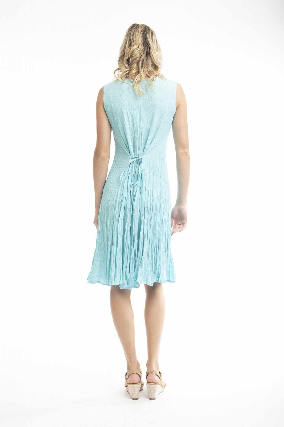 Women Orientique Essentials | Essentials Dress Godet Sleeveless Aqua