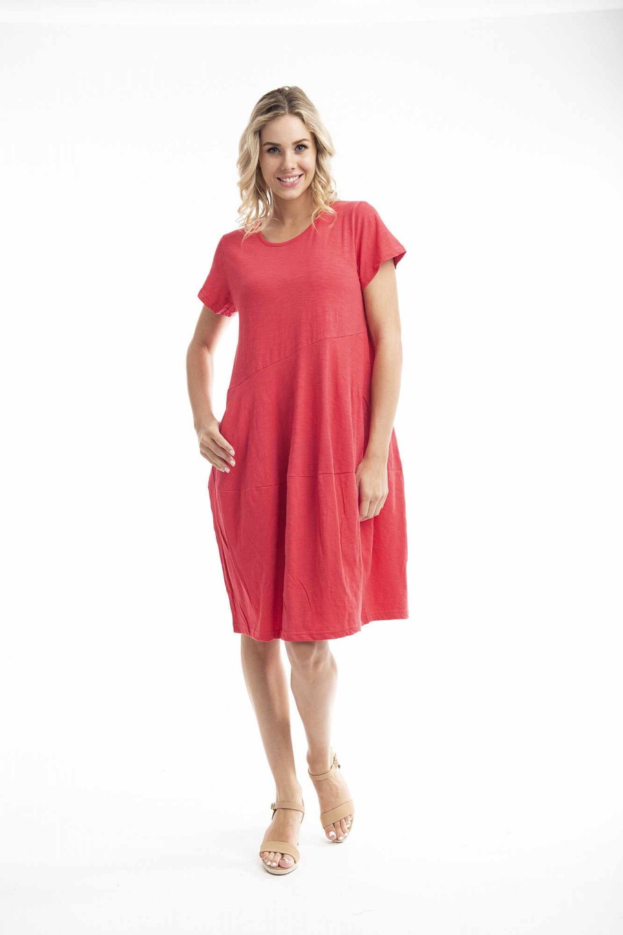 Women Orientique Essentials | Essentials Bubble Dress Red