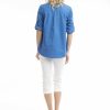 Women Orientique Essentials | Essentials Shirt Single Pocket Solid Nautical Blue