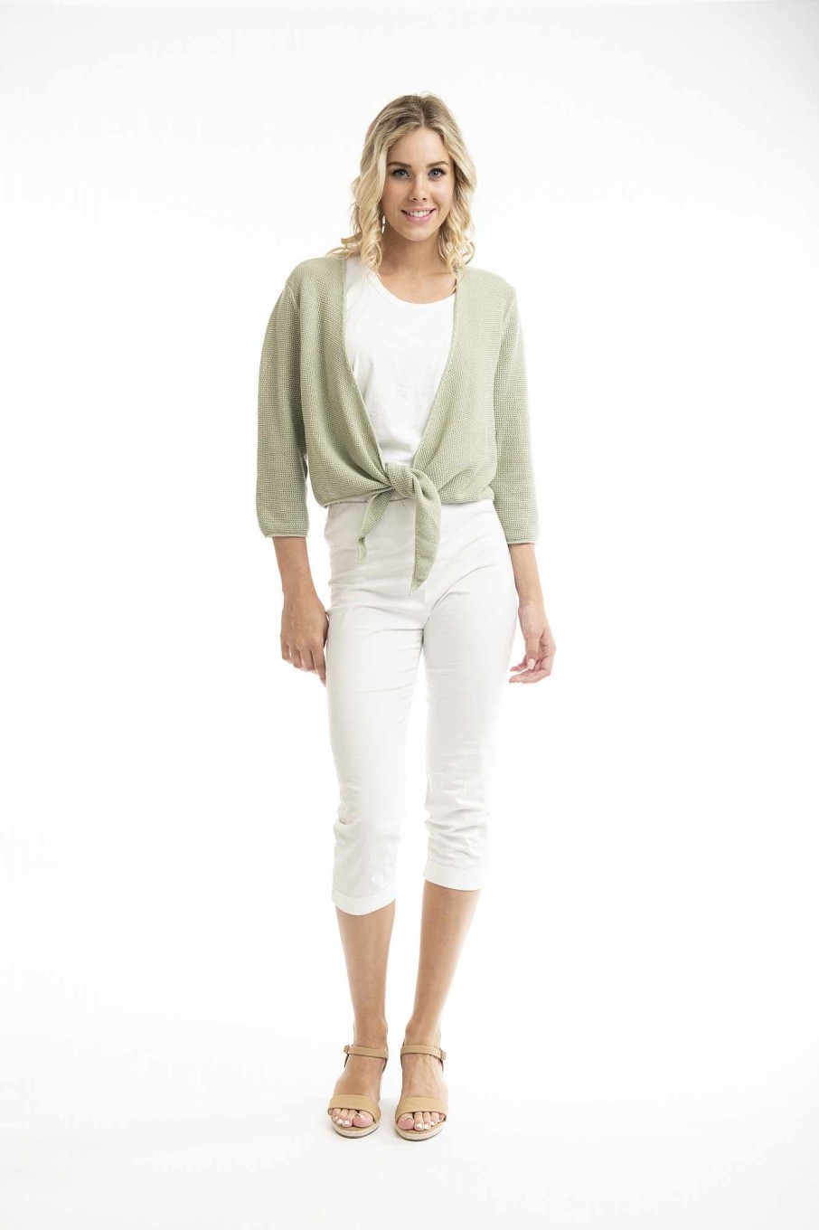 Women Orientique Essentials | Essentials Flat Knit Wrap Alfalfa