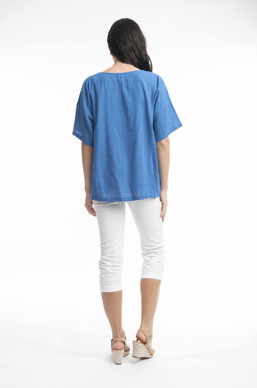 Women Orientique Essentials | Essentials Top Boxy Nautical Blue