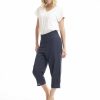 Women Orientique Essentials | Essentials 3/4 Pant Linen Navy