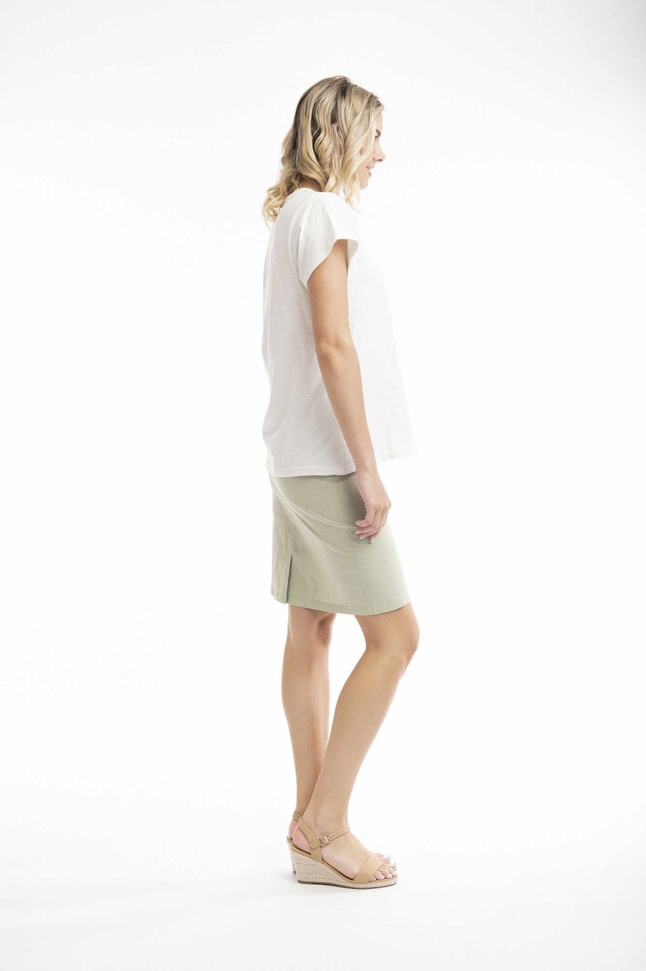 Women Orientique Bottoms | Bangalene Pencil Skirt Alfalfa