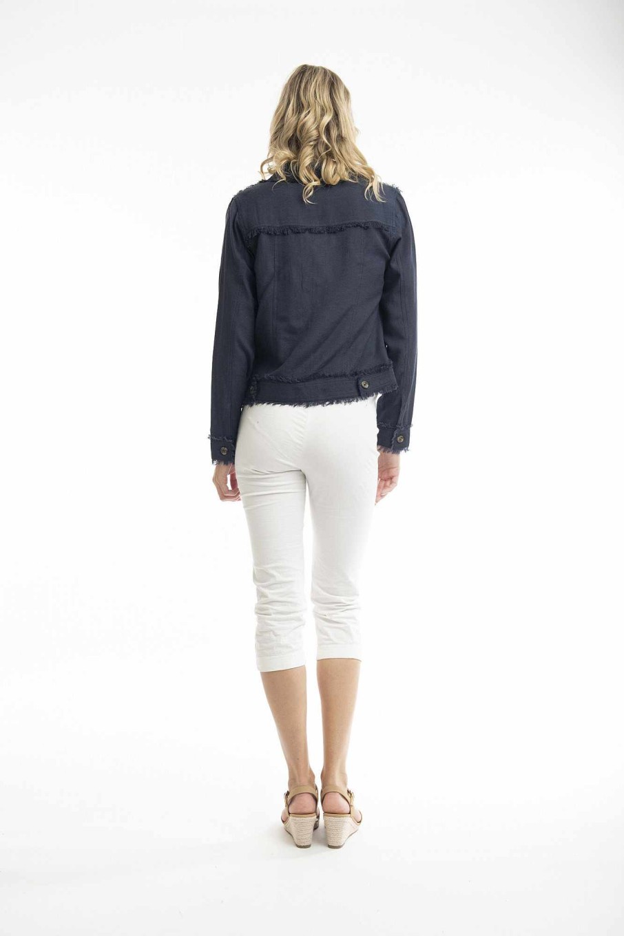 Women Orientique Essentials | Essentials Jacket Linen Navy