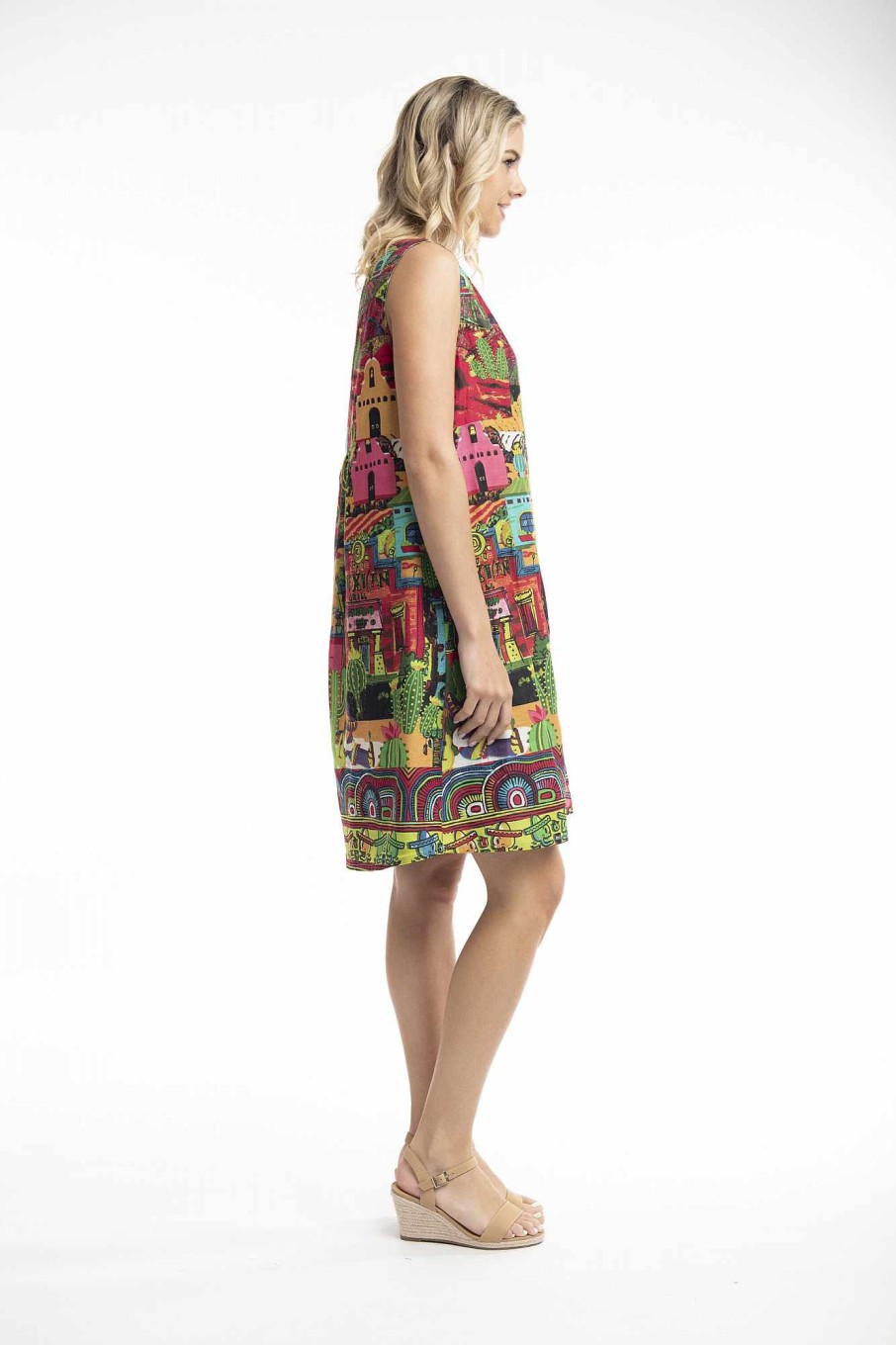 Women Orientique Dresses | El Paso Dress Shift Sleeveless Reversible