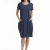 Women Orientique Essentials | Essentials Bubble Dress Navy