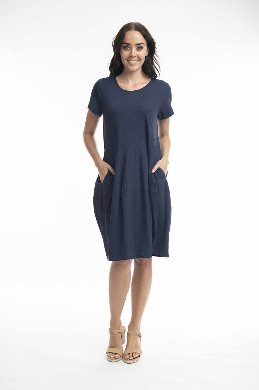 Women Orientique Essentials | Essentials Bubble Dress Navy