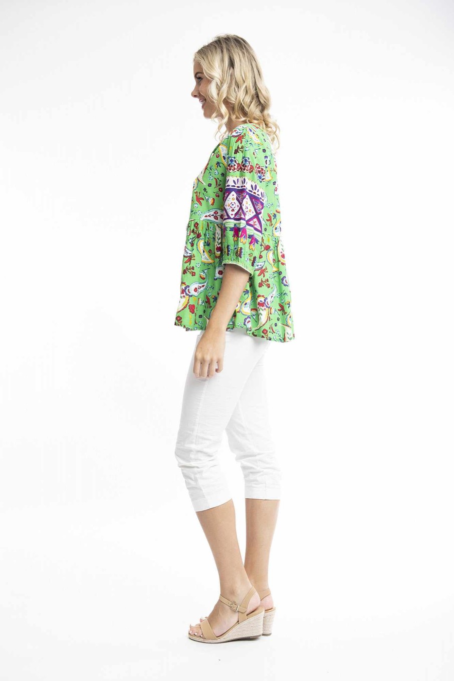 Women Orientique Tops | Famagusta Top Boho 3/4 Sleeve