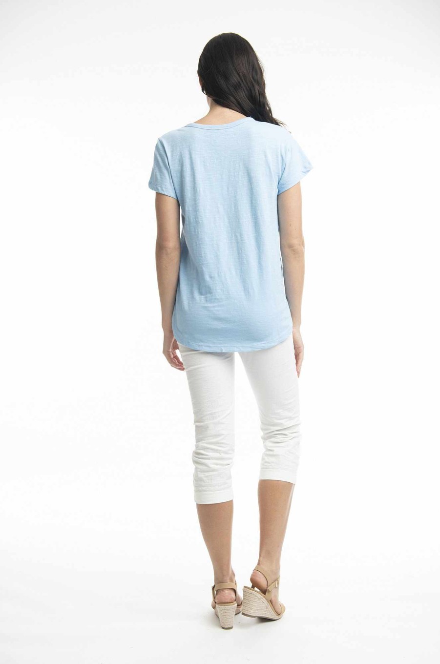 Women Orientique Essentials | Essentials Tee Crew Chambray