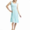 Women Orientique Essentials | Essentials Dress Godet Sleeveless Aqua