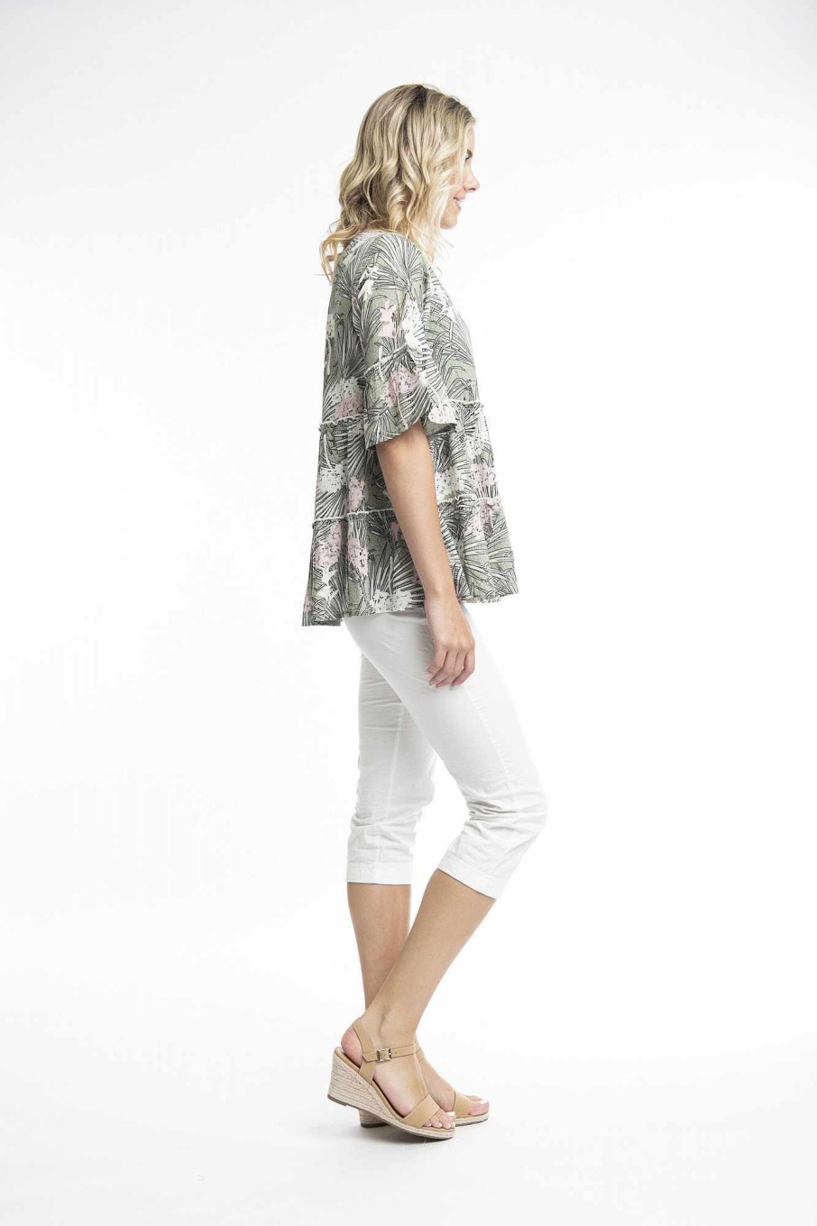 Women Orientique Tops | Protaras 2 Top Layers Frill Sleeve