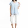 Women Orientique Essentials | Essentials Top Manderine Collar Chambray