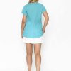 Women Orientique Tops | Kayla Solid Cotton Blouse Blue