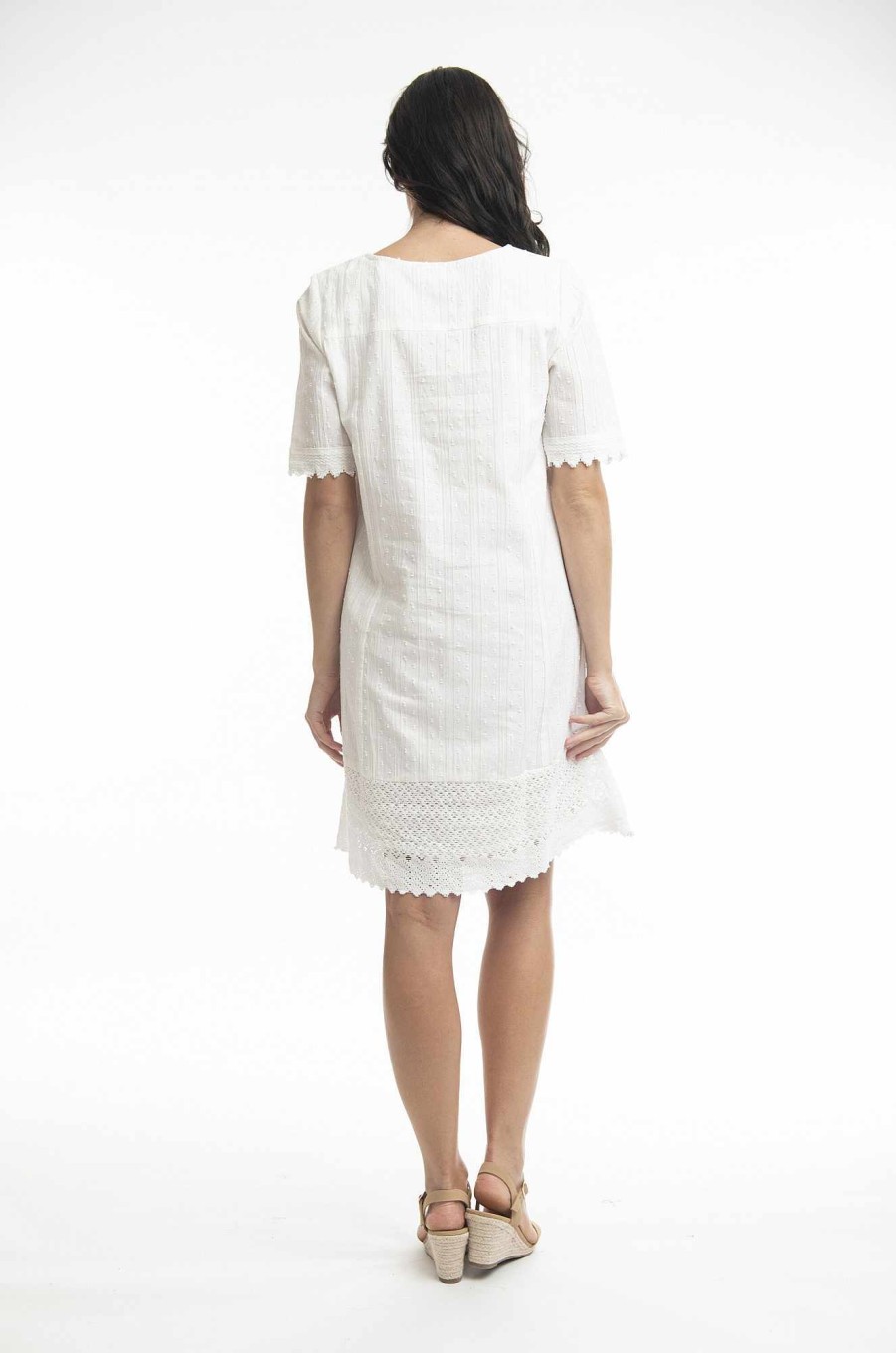 Women Orientique Essentials | Essentials Dress Broderie White