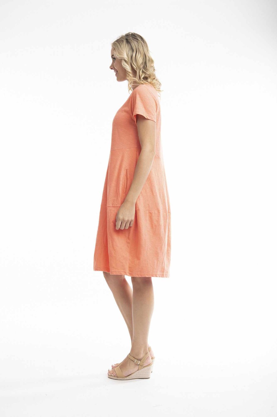 Women Orientique Essentials | Essentials Bubble Dress Coral