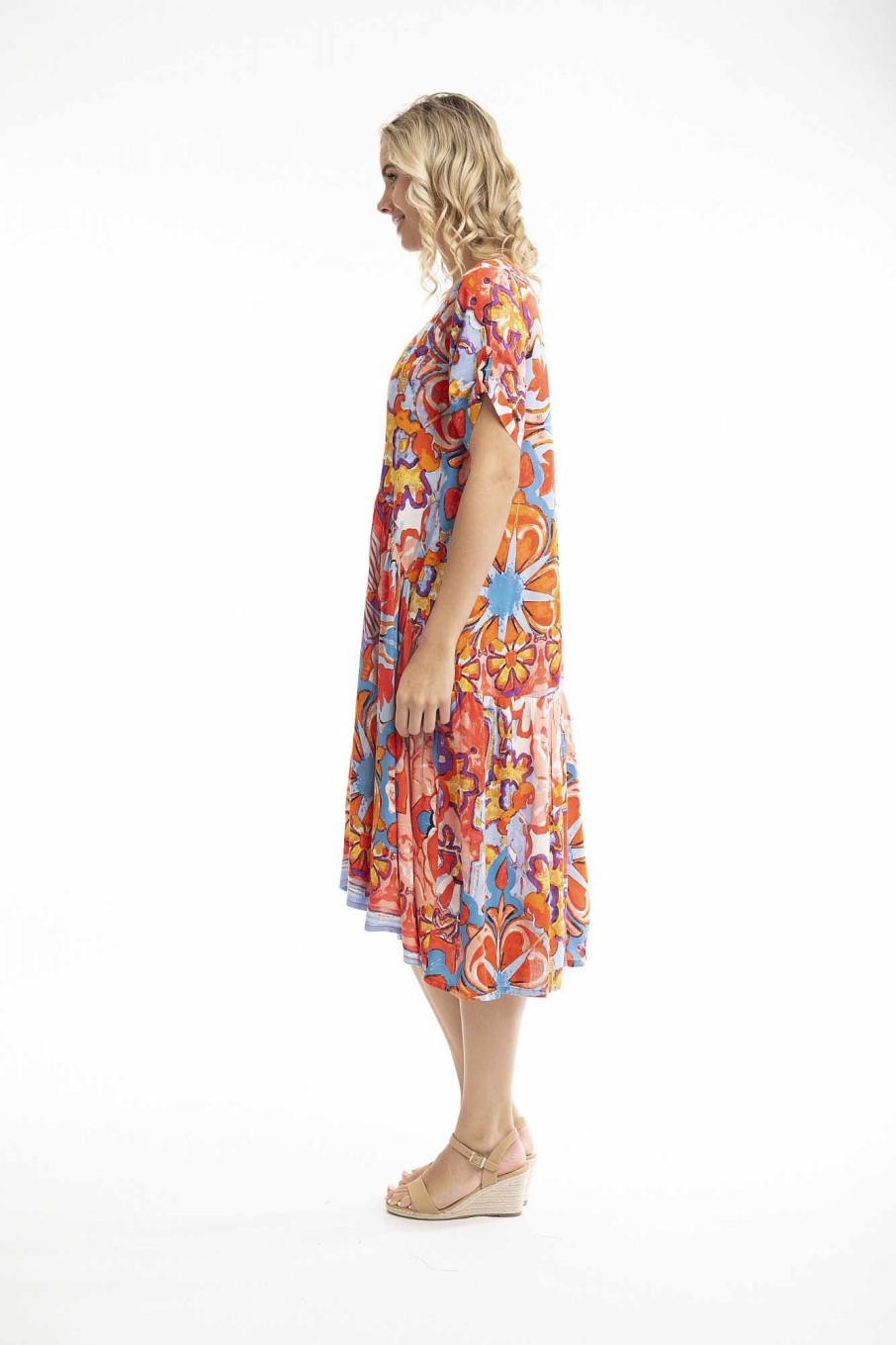 Women Orientique Dresses | Printed Dress Peak Ceramic Red