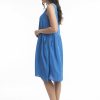 Women Orientique Essentials | Essentials Dress Linen Bubble Nautical Blue