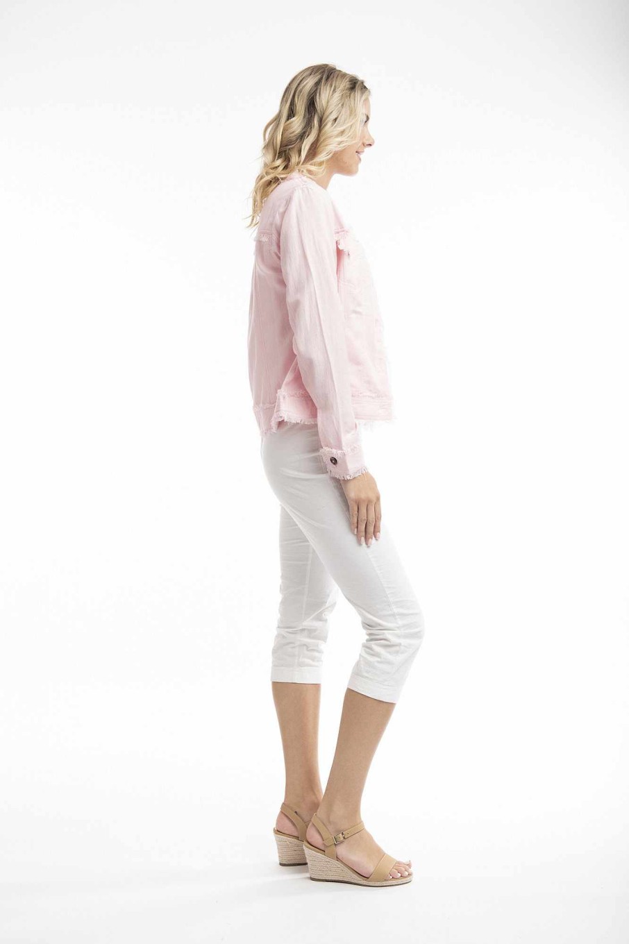 Women Orientique Essentials | Essentials Jacket Linen Strawberry Cream