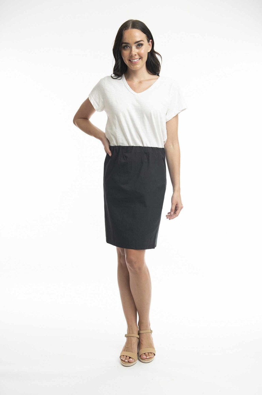 Women Orientique Bottoms | Bangalene Pencil Skirt Navy